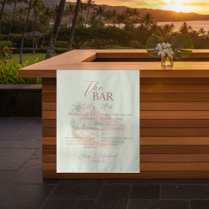Tropische Bar und Signature Drink Watercolor Islan Wandteppich