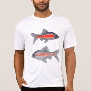 Tropische Barben Fische Rot und Grau Exotische Was T-Shirt