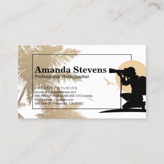 Tropische Bäume | Fotograf, der Fotos nimmt Visitenkarte (Vorderseite)