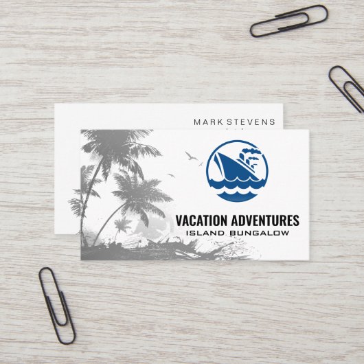 Tropische Bäume | Kreuzfahrtschiff Visitenkarte (Vorderseite/Rückseite Beispiel)