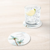 Tropische Bäume Wasserfarbe Hochzeit speichern das Runder Pappuntersetzer (Vor Ort)