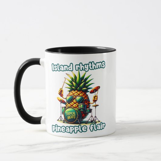 Tropische Beats Ananas Drummer Vibe Tasse (Links)