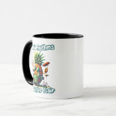 Tropische Beats Ananas Drummer Vibe Tasse (Vorderseite Links)