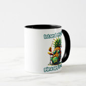 Tropische Beats Ananas Drummer Vibe Tasse (VorderseiteRechts)