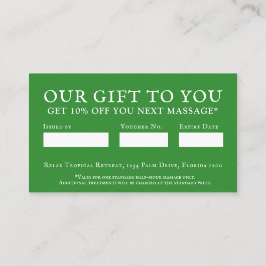 Tropische Beauty-Geschäft Frangipani Loyalität Empfehlungskarte (Rückseite)