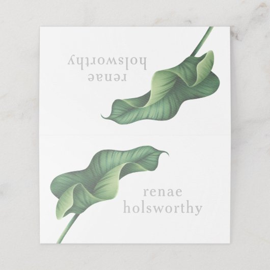 Tropische Begleitkarte, tropische Hochzeit Platzkarte (Außenseite Aufgefaltet)