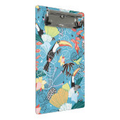 Tropische Beschaffenheit mit Toucans und Kolibris Mini Klemmbrett (Schrägansicht)