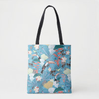 Tropische Beschaffenheit mit Toucans und Kolibris