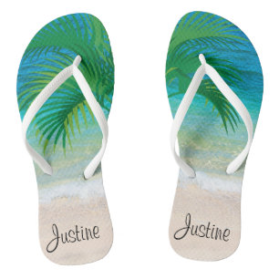 Tropische Bestimmung Personalisiert Badesandalen