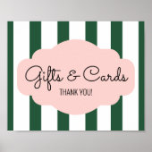 Tropische Beverly Hills Rosa Grüne Karten und Gesc Poster (Vorne)