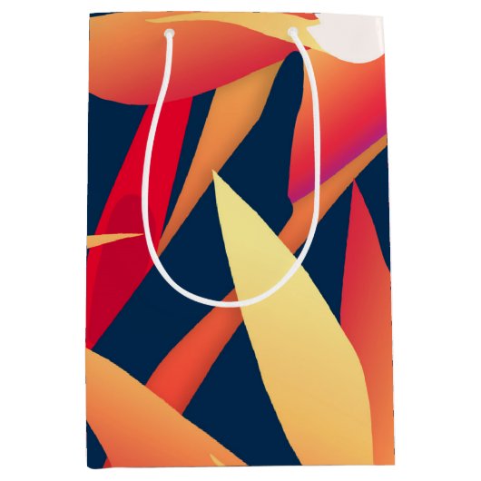 Tropische Bird-of-Paradise-Geschenktasche Mittlere Geschenktüte (Vorderseite)