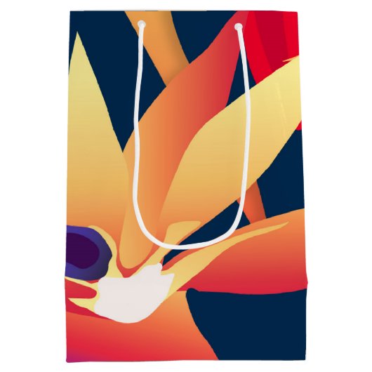 Tropische Bird-of-Paradise-Geschenktasche Mittlere Geschenktüte (Rückseite)