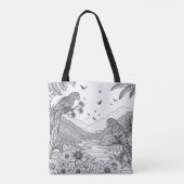 Tropische Birds-Papagei-Art-Färbung Tasche (Rückseite)
