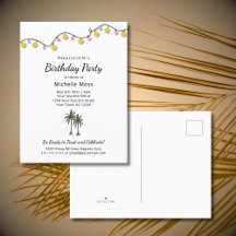 Tropische Birthday Party String Lights Palm Trees
