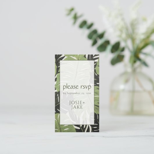 Tropische bitte UAWG Bold & Modern Green Jungle Begleitkarte (Stehend Vorderseite)