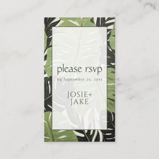 Tropische bitte UAWG Bold & Modern Green Jungle Begleitkarte (Vorderseite)