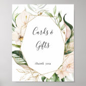 Tropische Blattblumenkarten und -geschenke aus Gol Poster (Vorne)