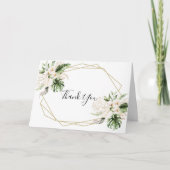 Tropische Blattblütenhochzeit Dankeskarte (Vorderseite)