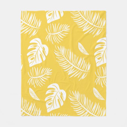 Tropische Blätter 16 Fleecedecke (Vorderseite)