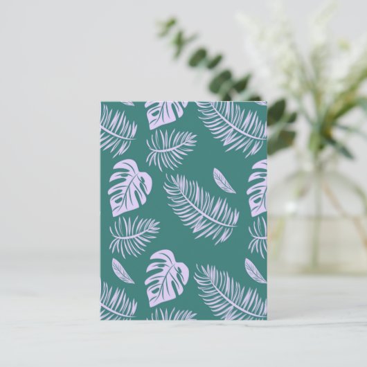 Tropische Blätter 18 Postkarte (Stehend Vorderseite)