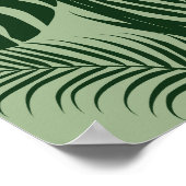 Tropische Blätter 2 Light Green Modern Art Print Poster (Ecke)