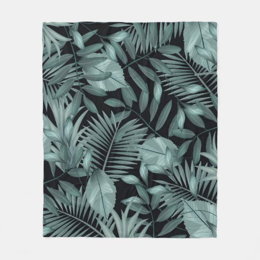 Tropische Blätter 4 Fleecedecke (Vorderseite)