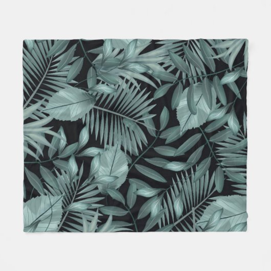 Tropische Blätter 4 Fleecedecke (Vorderseite (Horizontal))