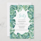 Tropische Blätter 60. Geburtstag Einladungen Druck (Vorderseite)
