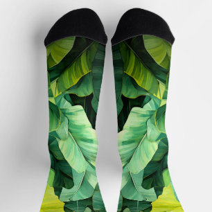 Tropische Blätter Abstrakte Botanische Dschungel N Socken
