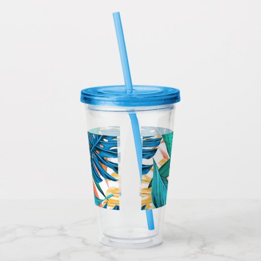 Tropische Blätter Acrylic Tumbler Acryltrinkbecher (Links)