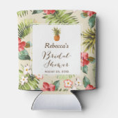 Tropische Blätter Ananas Brautparty Gefallen Dosenkühler (Rückseite)