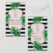 Tropische Blätter & Ananas Elegante Empfehlungskarte (Vorne/Hinten)