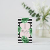 Tropische Blätter & Ananas Elegante Empfehlungskarte (Stehend Vorderseite)