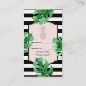 Tropische Blätter & Ananas Elegante Empfehlungskarte (Rückseite)