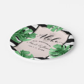 Tropische Blätter & Ananas Elegante Hochzeit Tropi Pappteller (Schrägansicht)