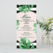 Tropische Blätter & Ananas Elegantes Hochzeitmenü Menükarte (Stehend Vorderseite)