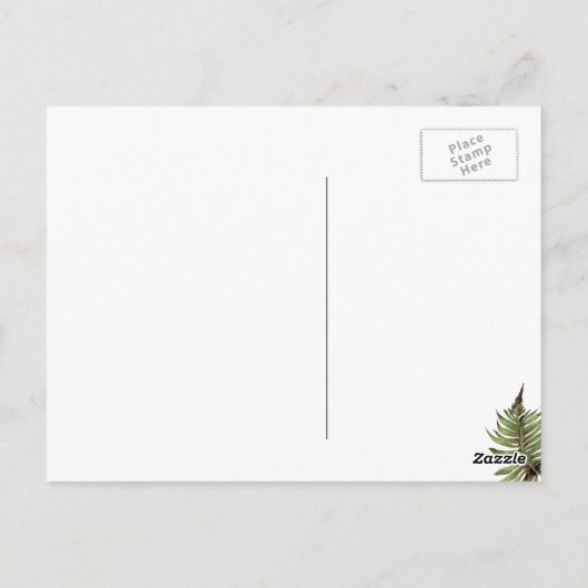 Tropische Blätter Ananas Handschrift Danke Postkarte (Rückseite)