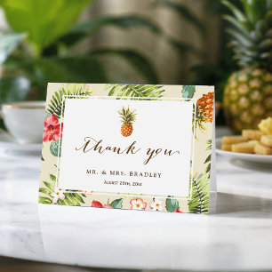 Tropische Blätter Ananas Hawaiian Luau Dankeschön Dankeskarte