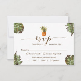 Tropische Blätter Ananas Hawaiian Luau UAWG RSVP Karte