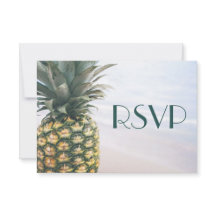 Tropische Blätter Ananas Hawaiian Wedding RSVP