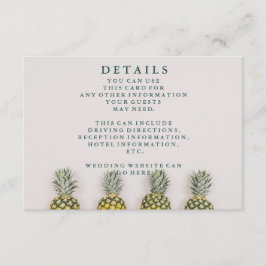 Tropische Blätter Ananas Hawaiianische Hochzeiten Begleitkarte