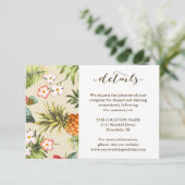 Tropische Blätter Ananas Hawaiianische Hochzeiten Einladung (Stehend Vorderseite)