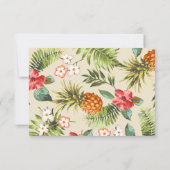 Tropische Blätter Ananas Hawaiianische Hochzeiten Einladung (Rückseite)