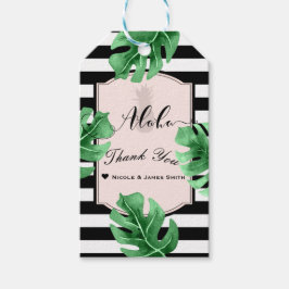 Tropische Blätter & Ananas Hochzeit Elegante Gefal Geschenkanhänger