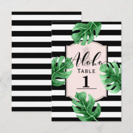 Tropische Blätter & Ananas Hochzeit Tischnummer