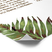 Tropische Blätter Ananas-Hochzeitstabelle Poster (Ecke)