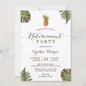 Tropische Blätter Ananas Party für das Sommerruhes Einladung (Vorderseite)