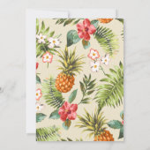 Tropische Blätter Ananas Party für das Sommerruhes Einladung (Rückseite)