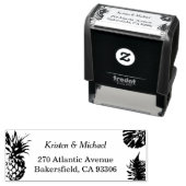 Tropische Blätter Ananas-Rücksendeadresse Permastempel (Beispiel)