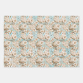 Tropische Blätter Aqua Pink (Vorderseite 3)